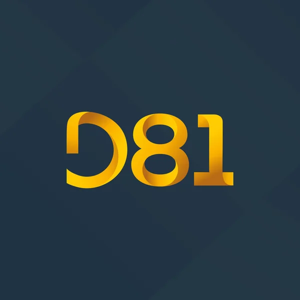文字と数字のロゴ D81 — ストックベクタ
