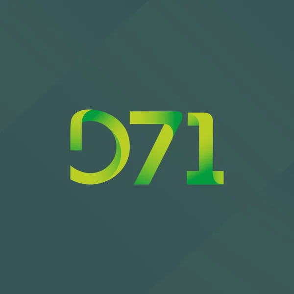 Písmeno a číslice logo D71 — Stockový vektor