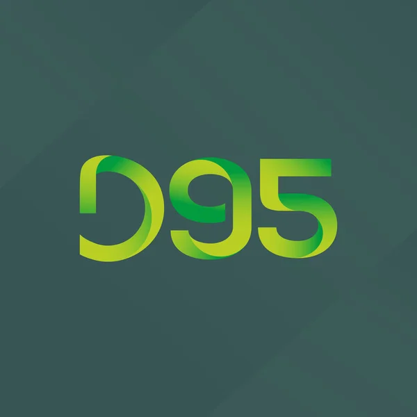 Buchstabe und Ziffer Logo d95 — Stockvektor