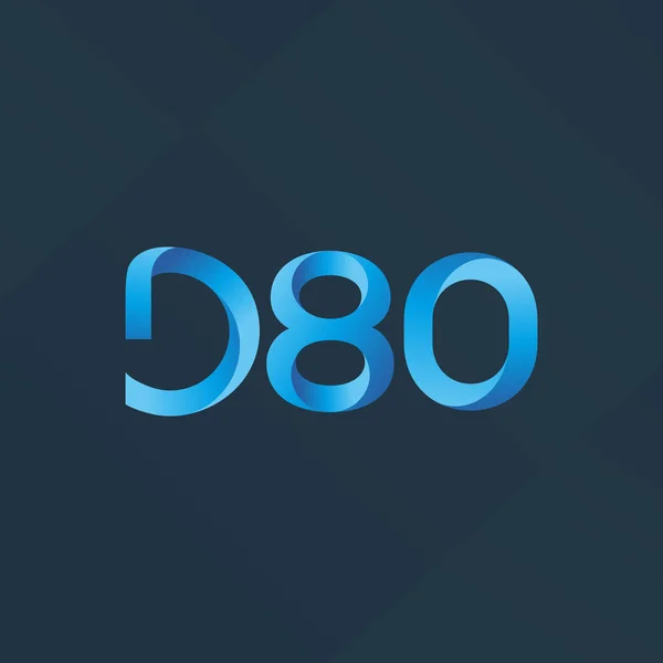 文字と数字のロゴ D80 — ストックベクタ
