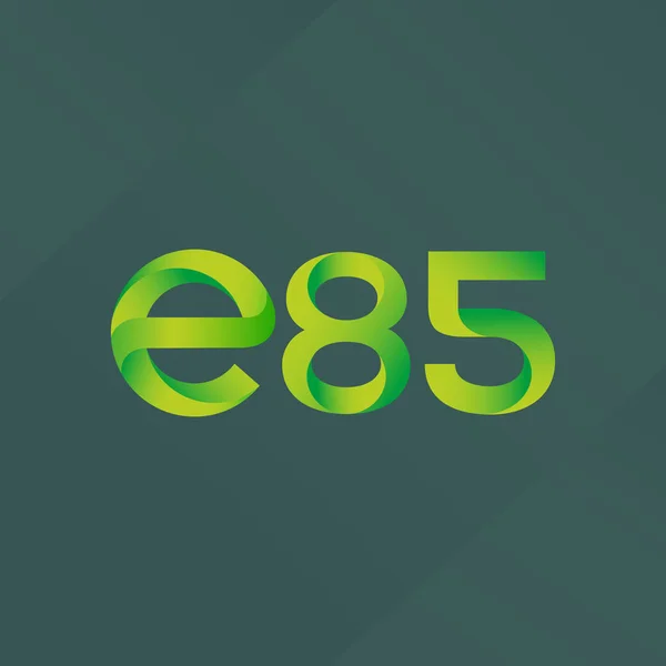 Logotipo da letra e do dígito E85 — Vetor de Stock