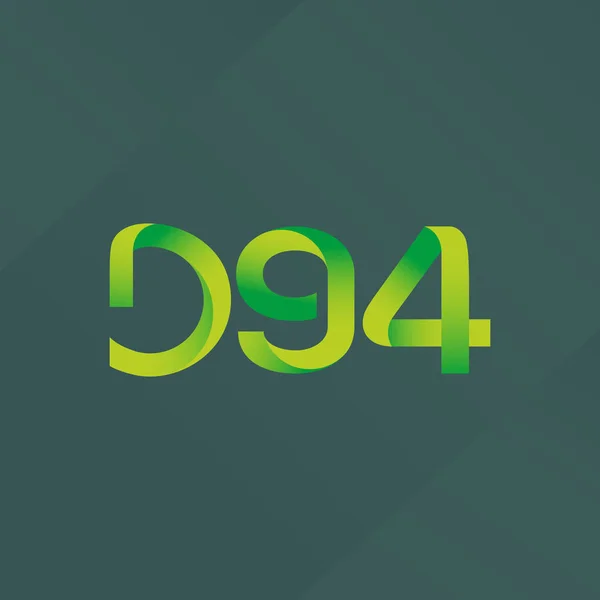 Bokstav och siffra logotyp d94 — Stock vektor