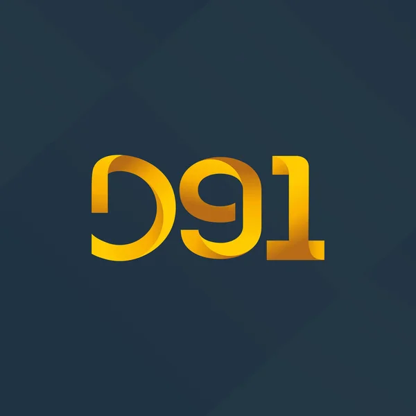 Písmeno a číslice logo d91 — Stockový vektor