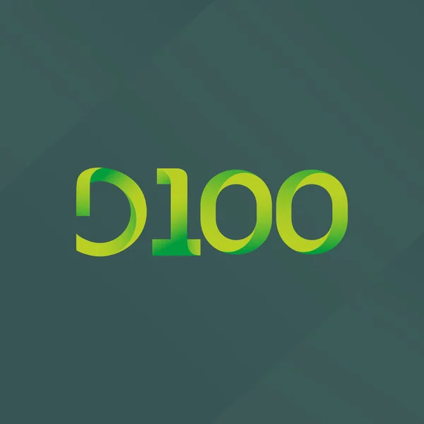 Літери та цифровий логотип D100 — стоковий вектор