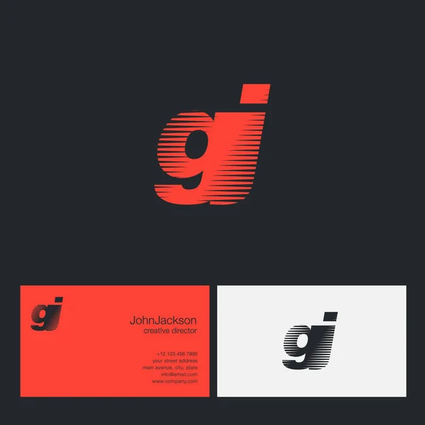 Logo Perusahaan Huruf GJ - Stok Vektor