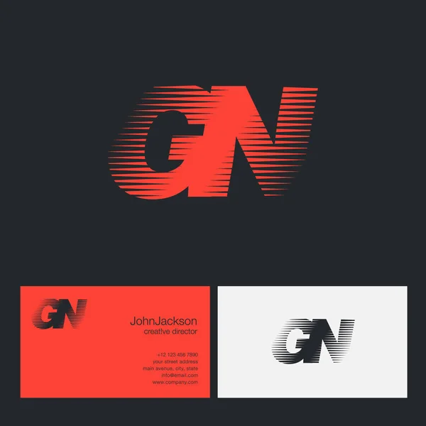 GN Letras logotipo da empresa — Vetor de Stock