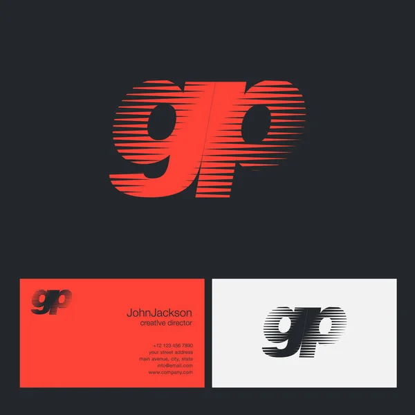 Το λογότυπο της εταιρείας γράμματα GP — Διανυσματικό Αρχείο
