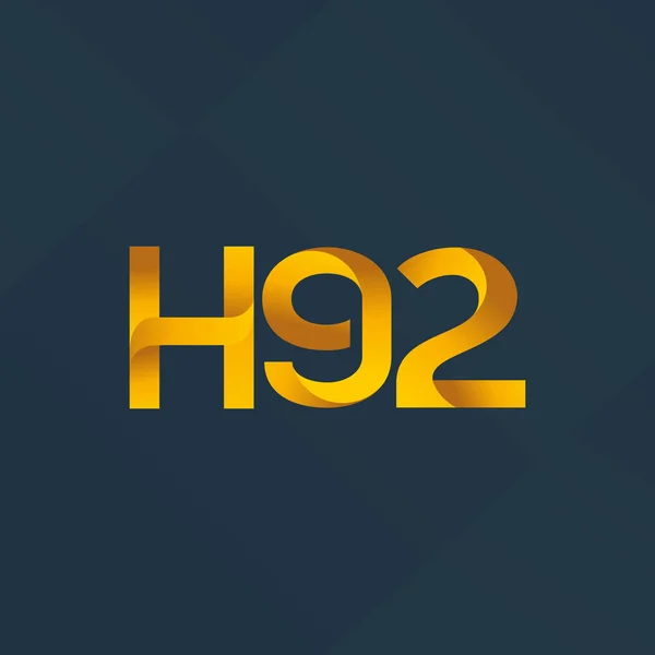 Brief en nummer logo H92 — Stockvector