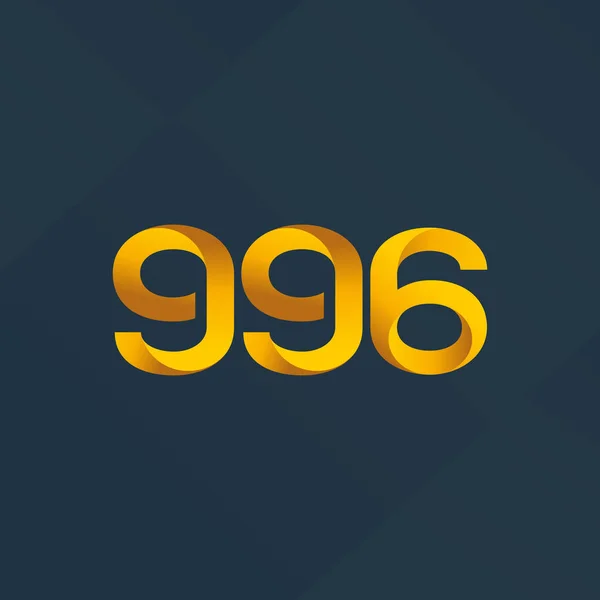 Brief en nummer logo G96 — Stockvector