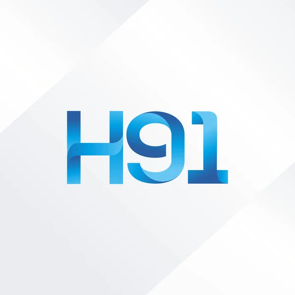 Letter and number logo H91 — Stock Vector