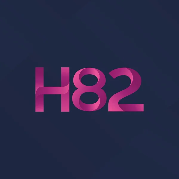 Lettre et numéro logo H82 — Image vectorielle