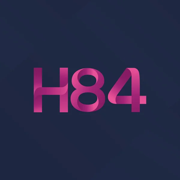 Lettre et numéro logo H84 — Image vectorielle