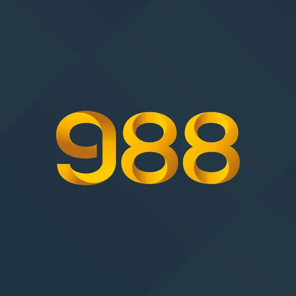 Brief en nummer logo G88 — Stockvector