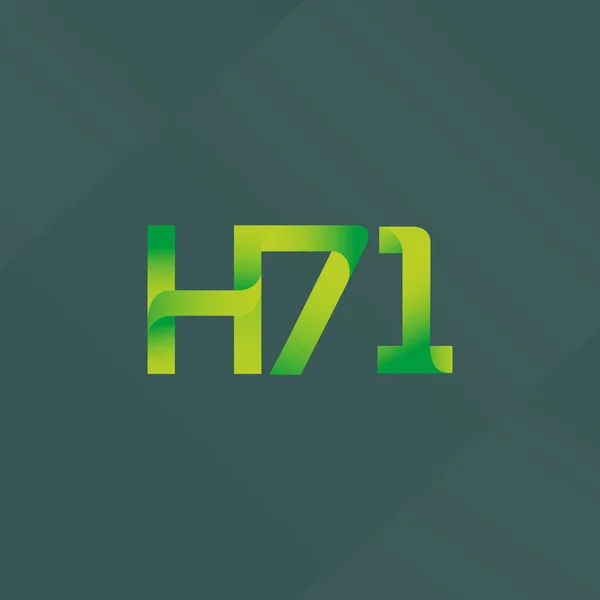Logotipo da letra e do número H71 —  Vetores de Stock