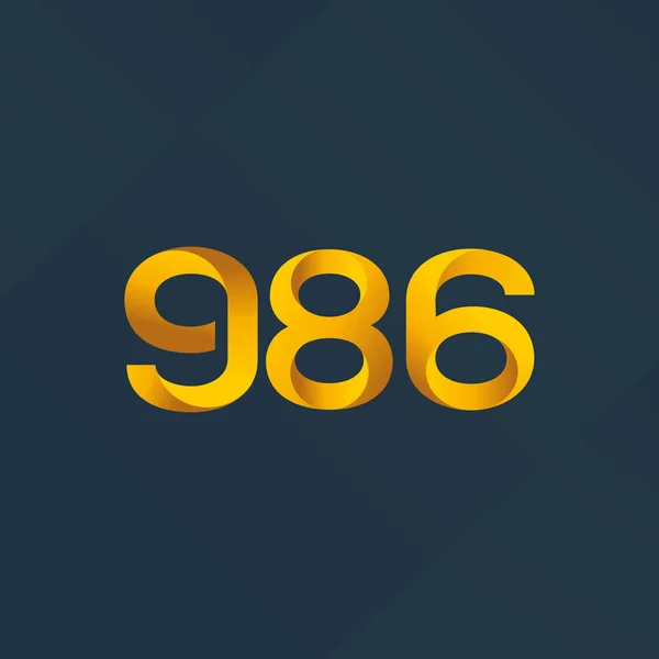 Buchstabe und Zahl Logo g86 — Stockvektor