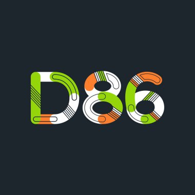 Harf ve sayı logosu D86