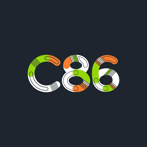 문자와 숫자 로고 C86 — 스톡 벡터