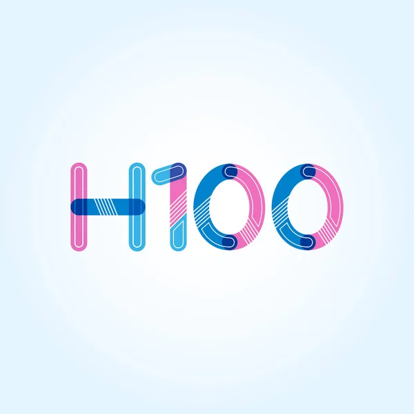 Γράμματος και αριθμού λογότυπο H100 — Διανυσματικό Αρχείο