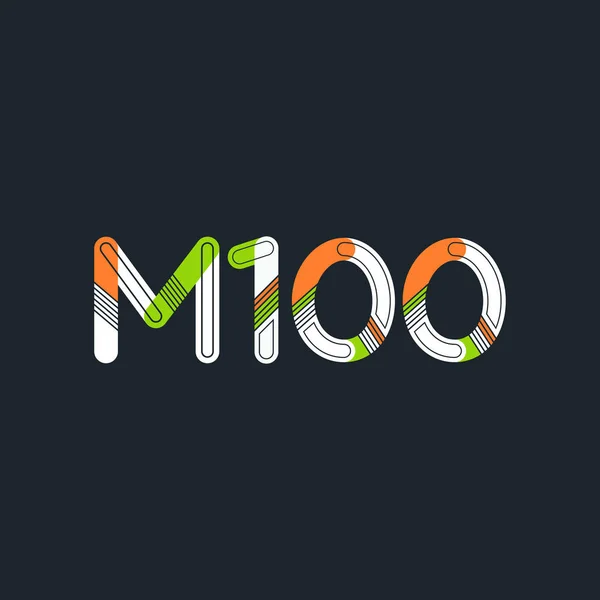 Litery i liczby logo M100 — Wektor stockowy