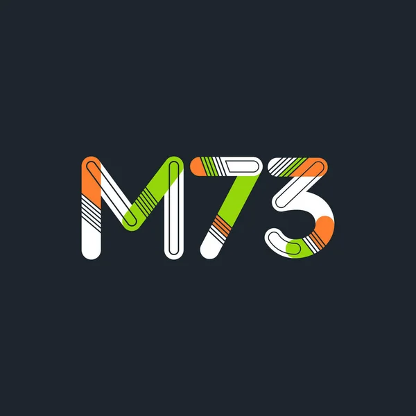 Logotipo da letra e do número M73 — Vetor de Stock