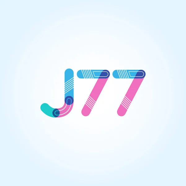 Logotipo de letra y número J77 — Vector de stock