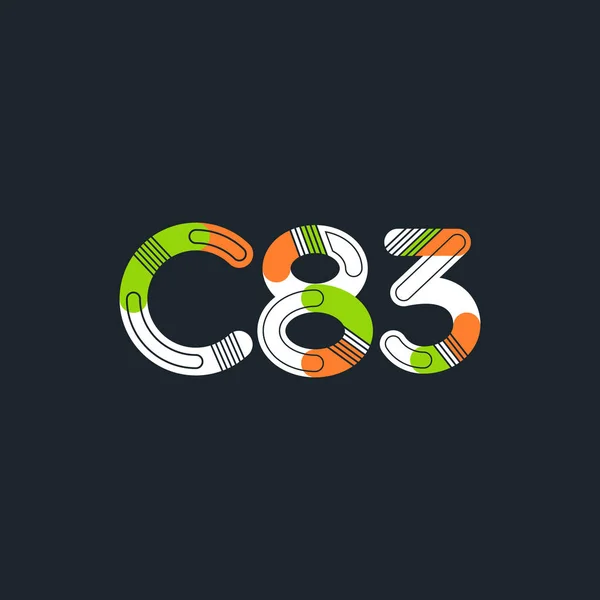 Brief en nummer logo C83 — Stockvector