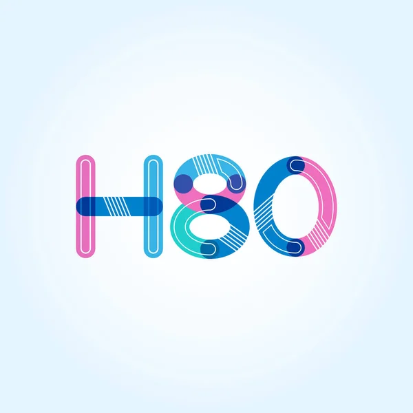 Brev och antal logotyp H80 — Stock vektor