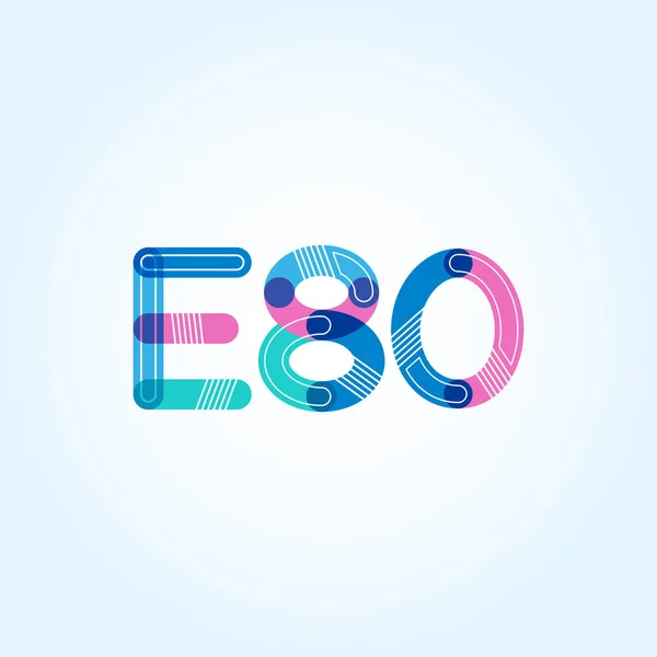 Logotipo de letra y número E80 — Archivo Imágenes Vectoriales