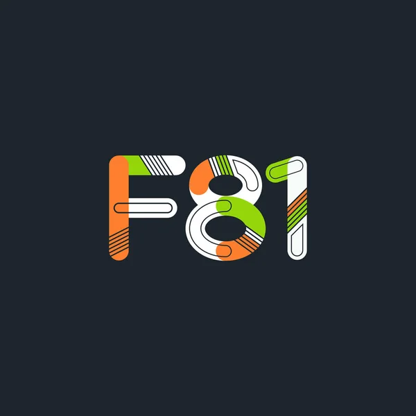 Logotipo da letra e do número F81 —  Vetores de Stock