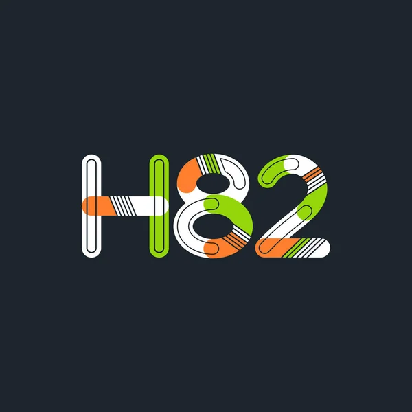 Písmeno a číslo logo H82 — Stockový vektor