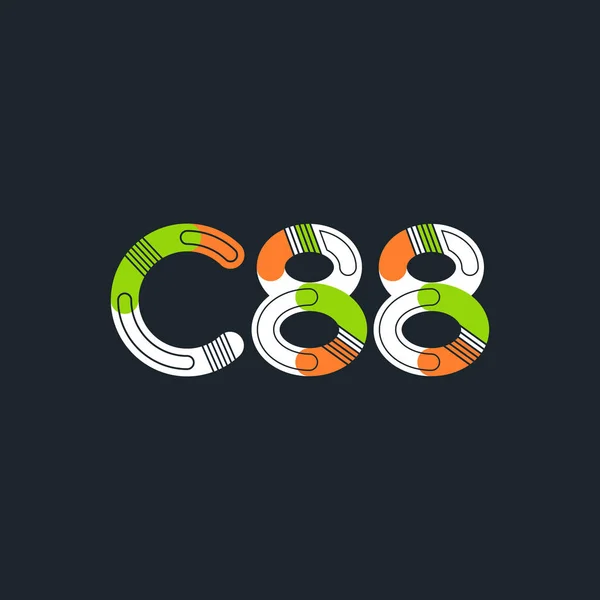 Brief en nummer logo C88 — Stockvector