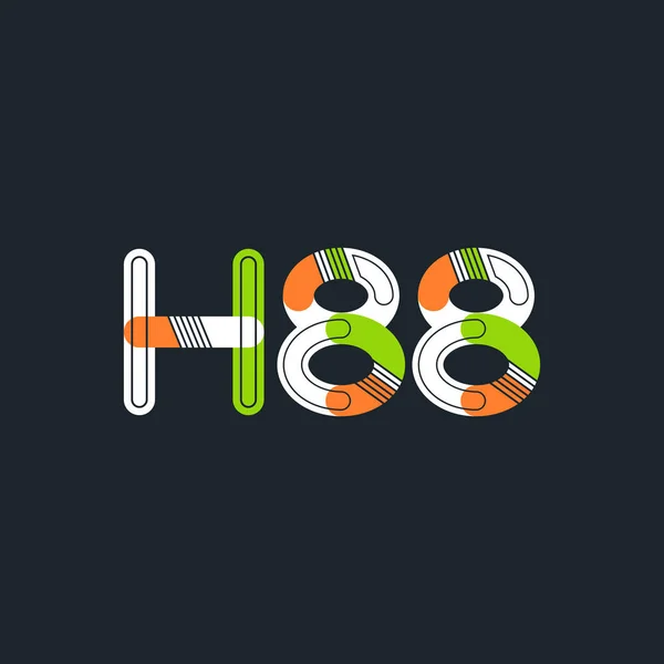 Літера і номерний логотип H88 — стоковий вектор