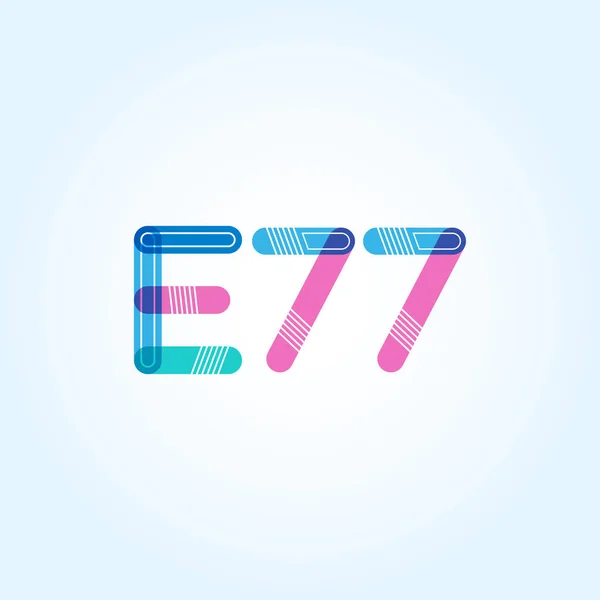 Brev och antal logotyp E77 — Stock vektor