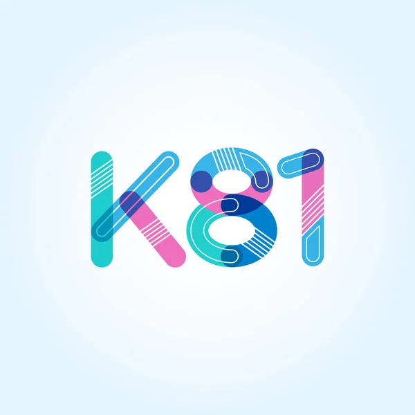 Buchstabe und Zahl Logo k81 — Stockvektor
