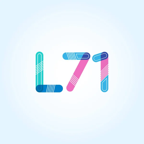Logotipo de letra y número L71 — Vector de stock