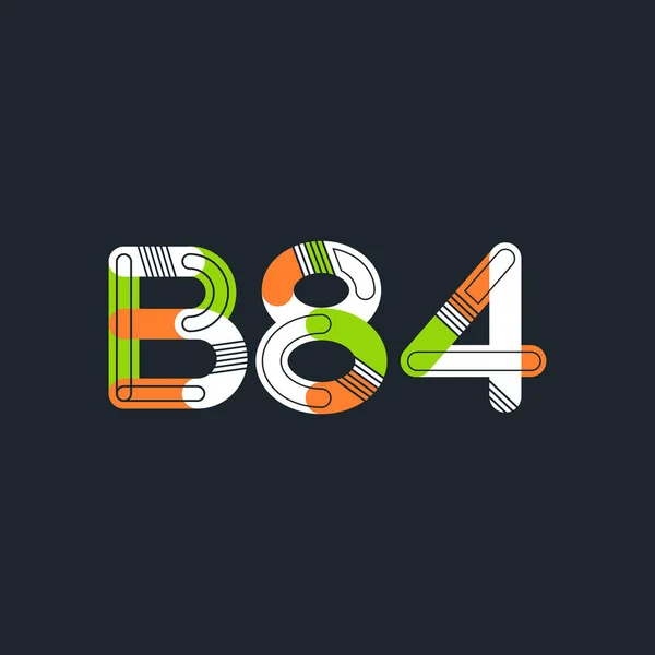 Logotipo da letra e do número B84 — Vetor de Stock