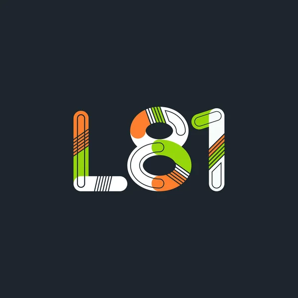 Brev och antal logotyp L81 — Stock vektor