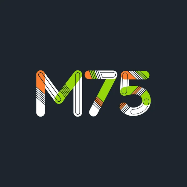 Logotipo de letra y número M75 — Vector de stock