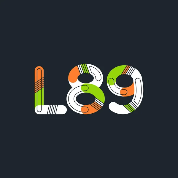 Logotipo de letra y número L89 — Vector de stock