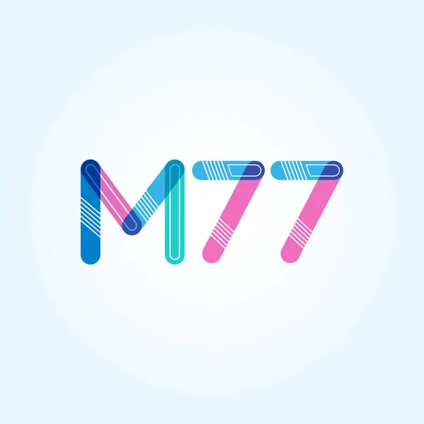 Logotipo de letra y número M77 — Vector de stock