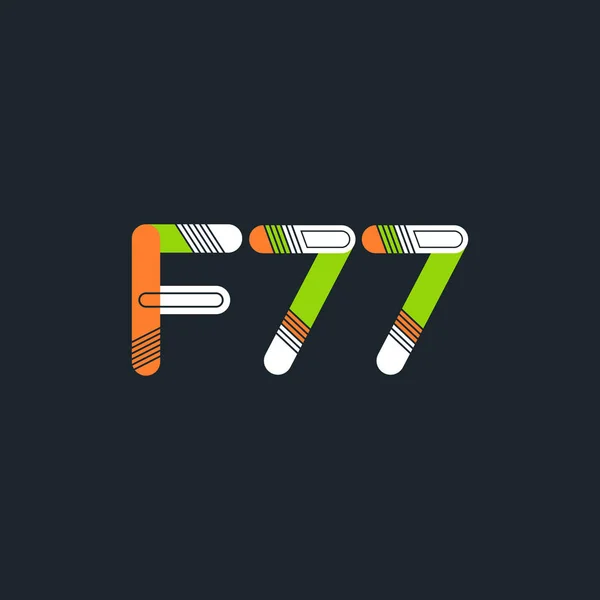 Buchstabe und Zahl Logo f77 — Stockvektor