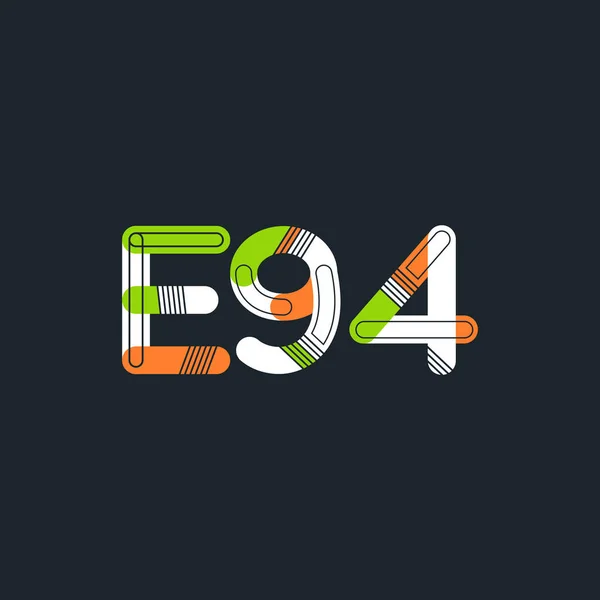 Lettera e numero logo E94 — Vettoriale Stock
