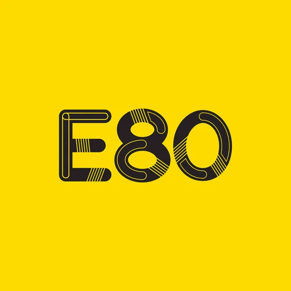 Logotipo da letra e do número E80 — Vetor de Stock