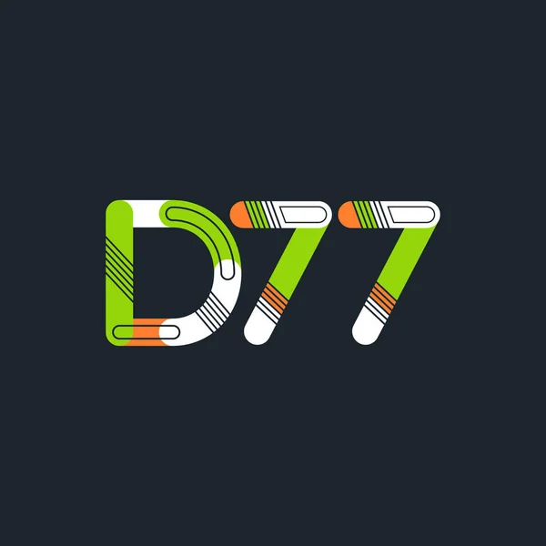 문자와 숫자 로고 D77 — 스톡 벡터