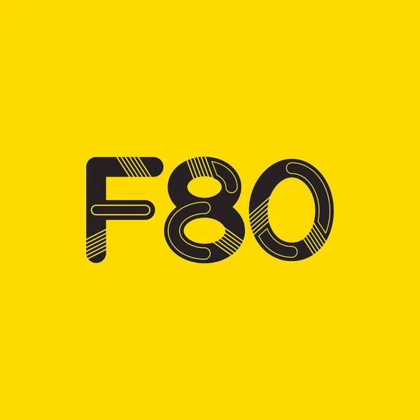 Logo lettre et numéro F80 — Image vectorielle