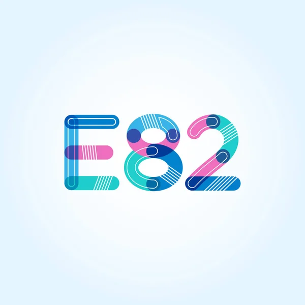 Logotipo de letra y número E82 — Vector de stock