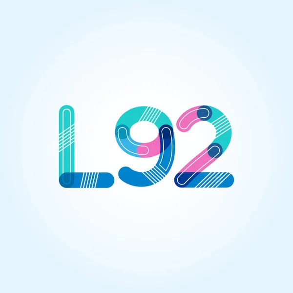 Logotipo de letra y número L92 — Vector de stock