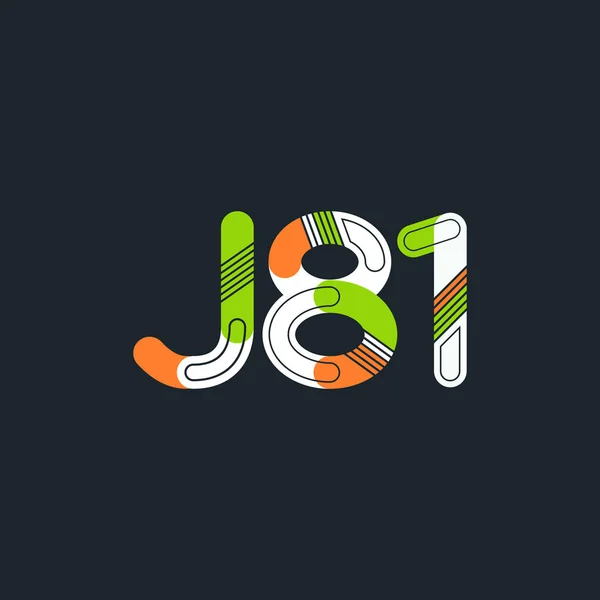 Буква и логотип J81 — стоковый вектор