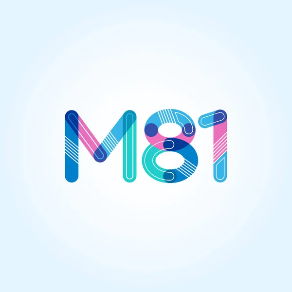 Logotipo de letra y número M81 — Vector de stock