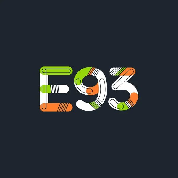 Logotipo da letra e do número E93 — Vetor de Stock